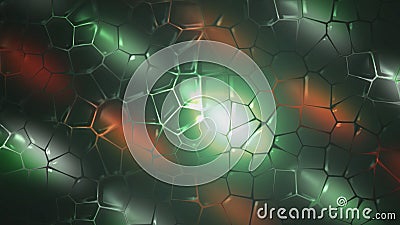 Multicolored backdrop with moving bubbles. Motion. Beautiful background with pattern of moving 3D bubbles. Surface with Stock Photo