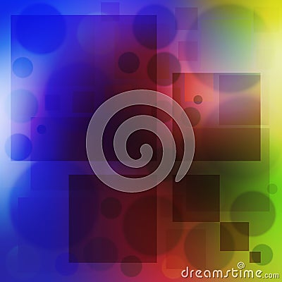 Multicolored background bubbles circles and square soft color Stock Photo