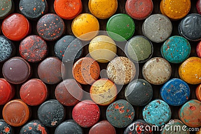 Multicolored background of color circles. Color texture Stock Photo