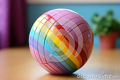 Multicolored ball with the colors of the LGBT community. World globe Stock Photo
