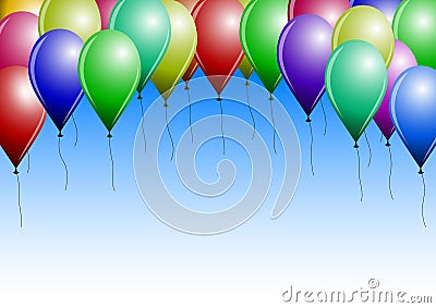 Multicolored balloons close up in vector Vector Illustration