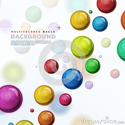 Multicolored Balls, Balloons And Pills Background Vector Illustration