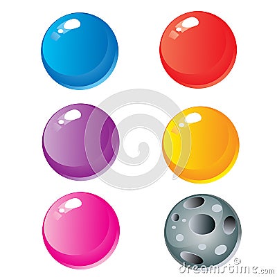 Multicolored balls for the game, isolated object on a white background, vector illustration, Vector Illustration