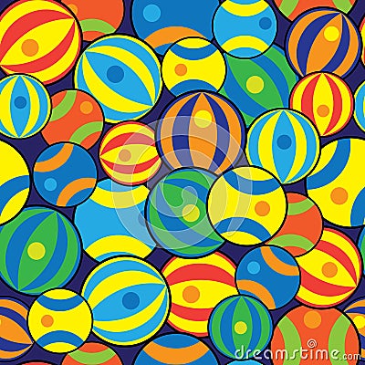 Multicolored balls of seamless pattern Vector Illustration