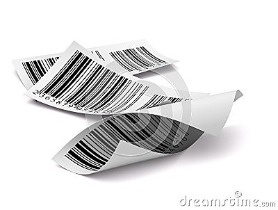 Multicolored barcodes sticker label white Stock Photo