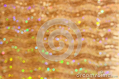 Multicolored bokeh on ripple wave horizontal pattern texture abstract backgroundgold,green,pink,blue,purple Stock Photo