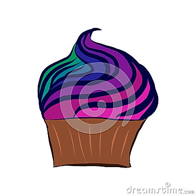 Multicolored cake. Vector illustration isolated Vector Illustration
