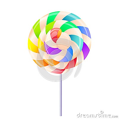 Multicolored caramel lollipop Vector Illustration
