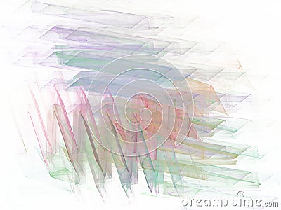 Multicolored chaotic strokes in the form of a fractal Stock Photo