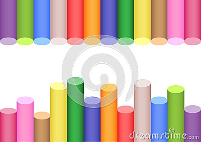 Multicolored children's chalks set Vector Illustration