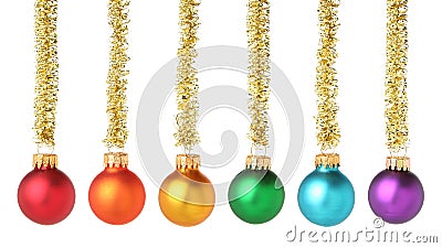 Multicolored Christmas balls Stock Photo