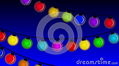 Multicolored Christmas LED Lamp Vector Illustration