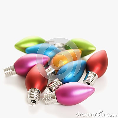 Multicolored Christmas ornaments. Stock Photo