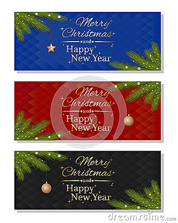 Multicolored christmassy backgrounds set Vector Illustration