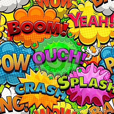 Multicolored comics speech bubbles seamless Vector Illustration