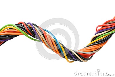 Multicolored computer cable Stock Photo