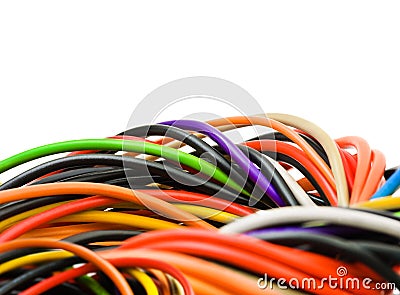 Multicolored computer cable Stock Photo