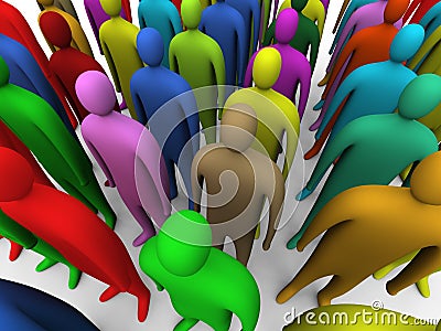 Multicolored crowd #1 Stock Photo