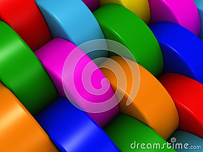 Multicolored cylinders Stock Photo