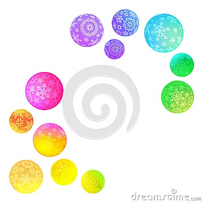 Multicolored decorative balls. Vector Illustration
