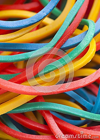 Multicolored Elastic Bands Stock Photo