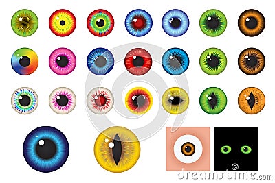 Multicolored Eyes - Design elements. Vector Vector Illustration