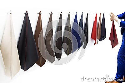 Leatherette on white background Stock Photo