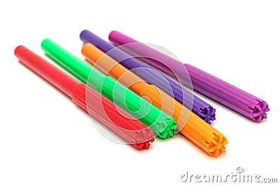 Multicolored Felt Tip Pens Stock Photo