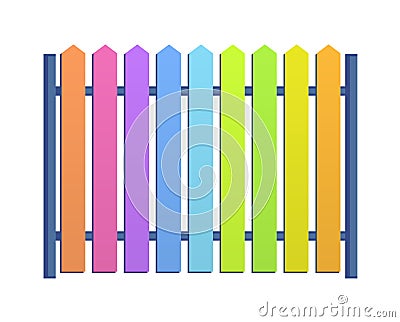 Multicolored fence illustration pattern Cartoon Illustration