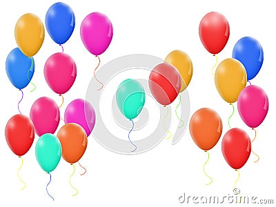 Multicolored festive balloons. Stock Photo