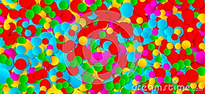 Multicolored festive paper confetti background. Vector illustration for decoration of holidays, postcards, posters, websites, carn Vector Illustration