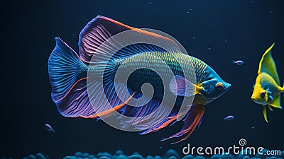 Multicolored fish in an aquarium. Stock Photo