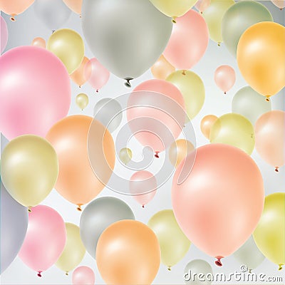 Multicolored flying balloons Vector Illustration