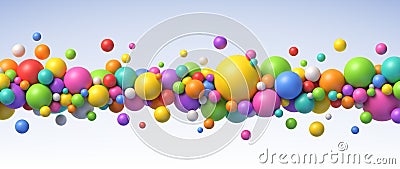 Multicolored flying balls of different sizes vector background Vector Illustration