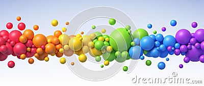 Multicolored flying balls of different sizes vector background Vector Illustration