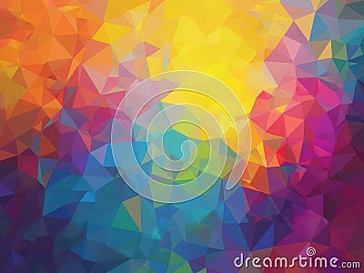 multicolored geometric triangles abstract gradient background, AI Generated Stock Photo