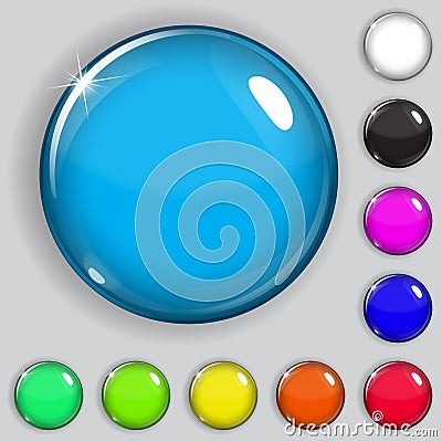 Multicolored glass buttons Stock Photo