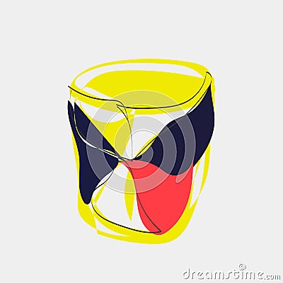 Multicolored graphic style glass for summer drinks Stock Photo