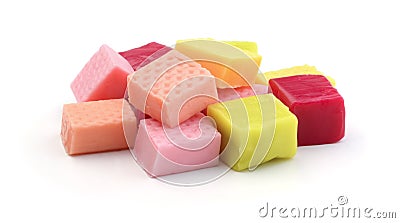 Multicolored hard candy isolated Stock Photo