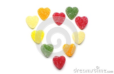 Multicolored hearts candy Stock Photo