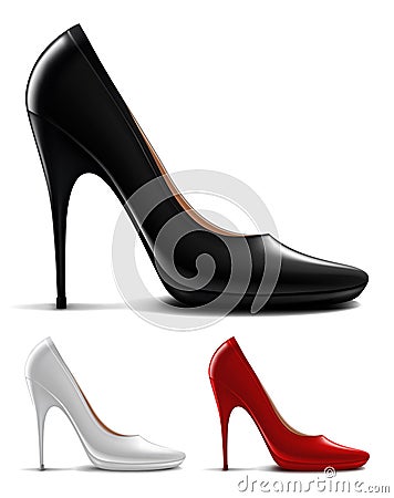 Multicolored high heel shoes Vector Illustration