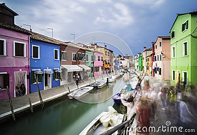 Multicolored houses in Venice Stock Photo