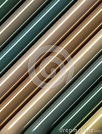 Multicolored inflated lines with a shiny surface, 3D rendering illustration Cartoon Illustration