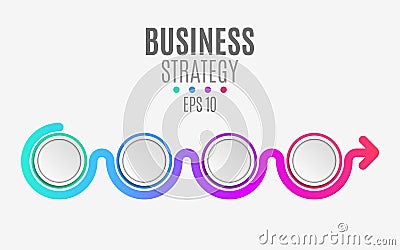 Multicolored infographic elements for your projects. Empty paper circles, banners for text and symbols. Business project Vector Illustration