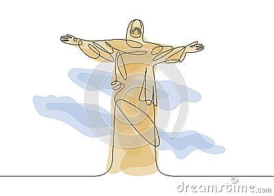 Jesus one line Vector Illustration