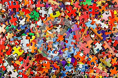 Multicolored Jigsaw Puzzle Stock Photo