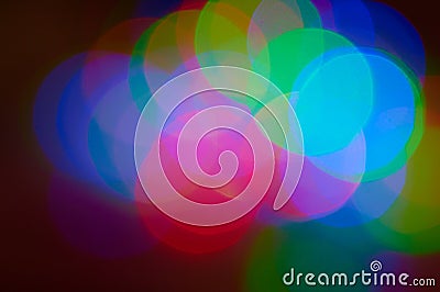 Multicolored lights in blur. Background for design. New year. Chrismas. Concert Stock Photo