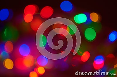 Multicolored lights in blur. Background for design. New year. Chrismas. Concert Stock Photo