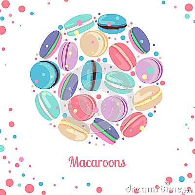 Multicolored macaroon concept Vector Illustration