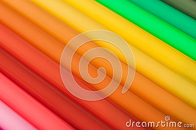 Multicolored markers or felt-tip pens Stock Photo